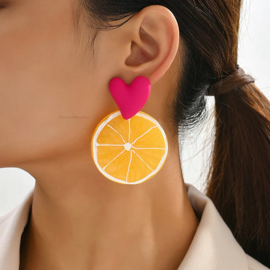 Acrylic Fruit Big Earrings
