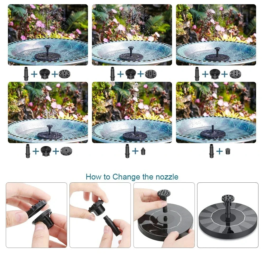 Solar-Powered Floating Fountain Pump