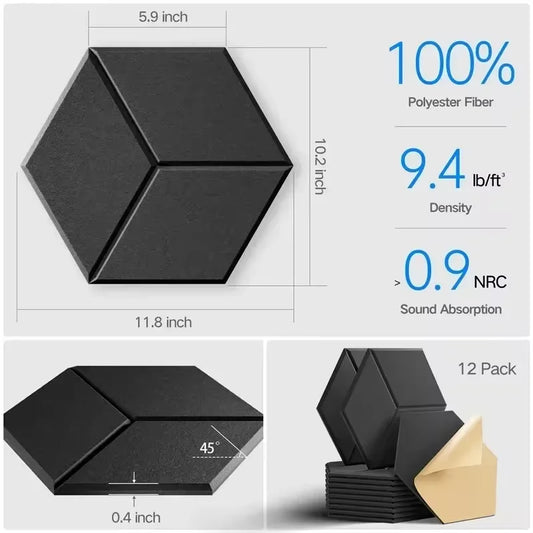 Hexagonal Self-Adhesive Acoustic Wall Panels