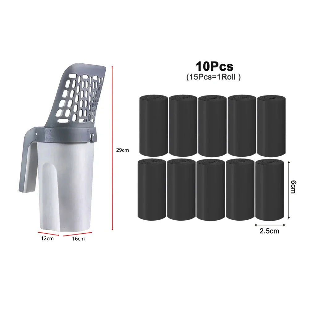 Self-Cleaning Cat Litter Scoop with Waste Bin