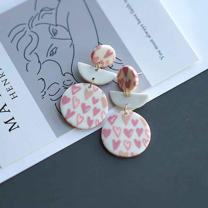 Heart Pattern Long Earrings