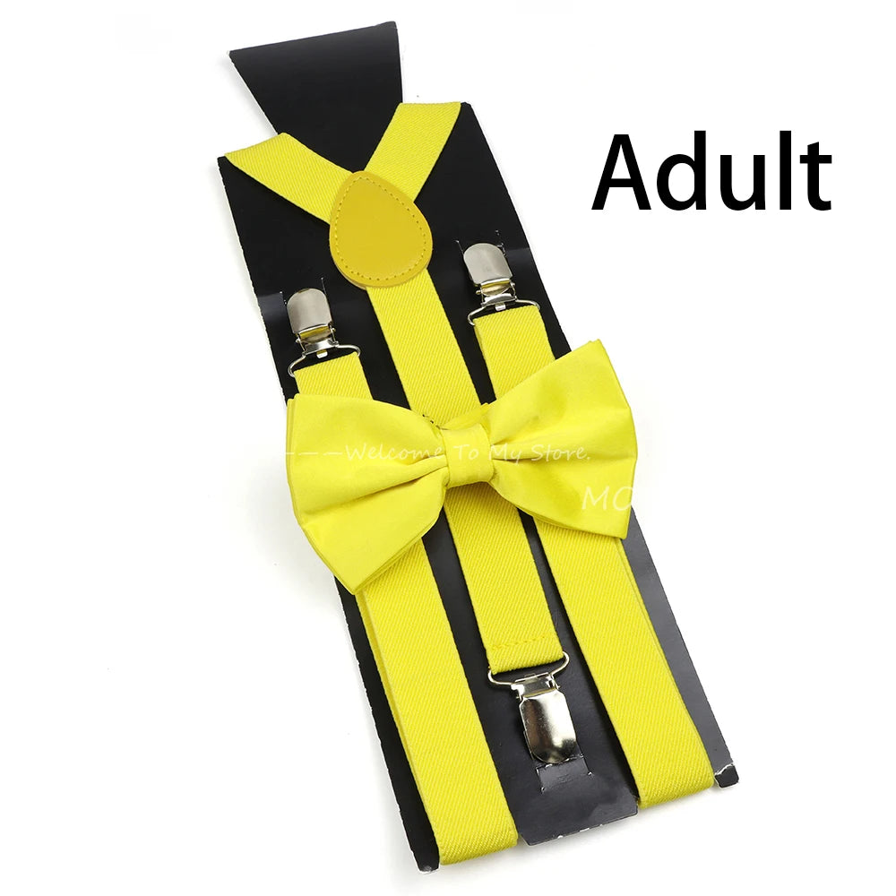 Solid Color Elastic Leather Suspenders