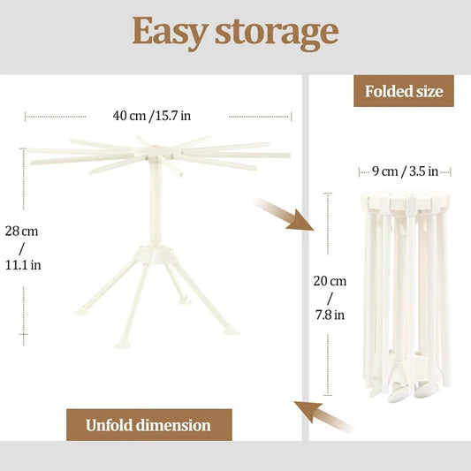 Collapsible Pasta Drying Rack with 10 Arms