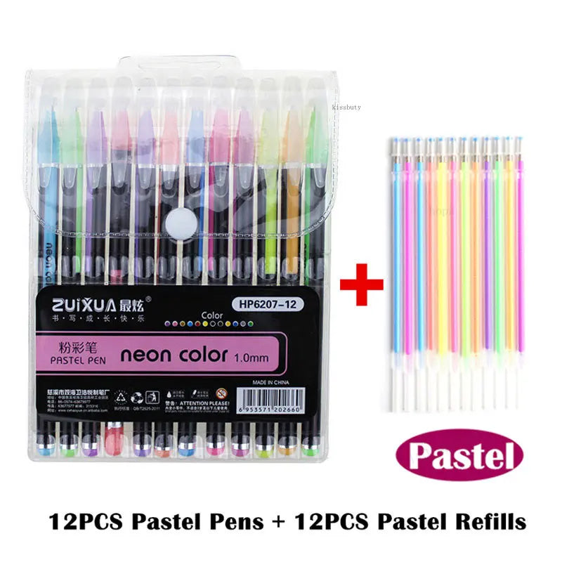 12Pcs/Set Glitter Gel Pen Set