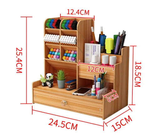 Wooden Desktop Storage Organizer