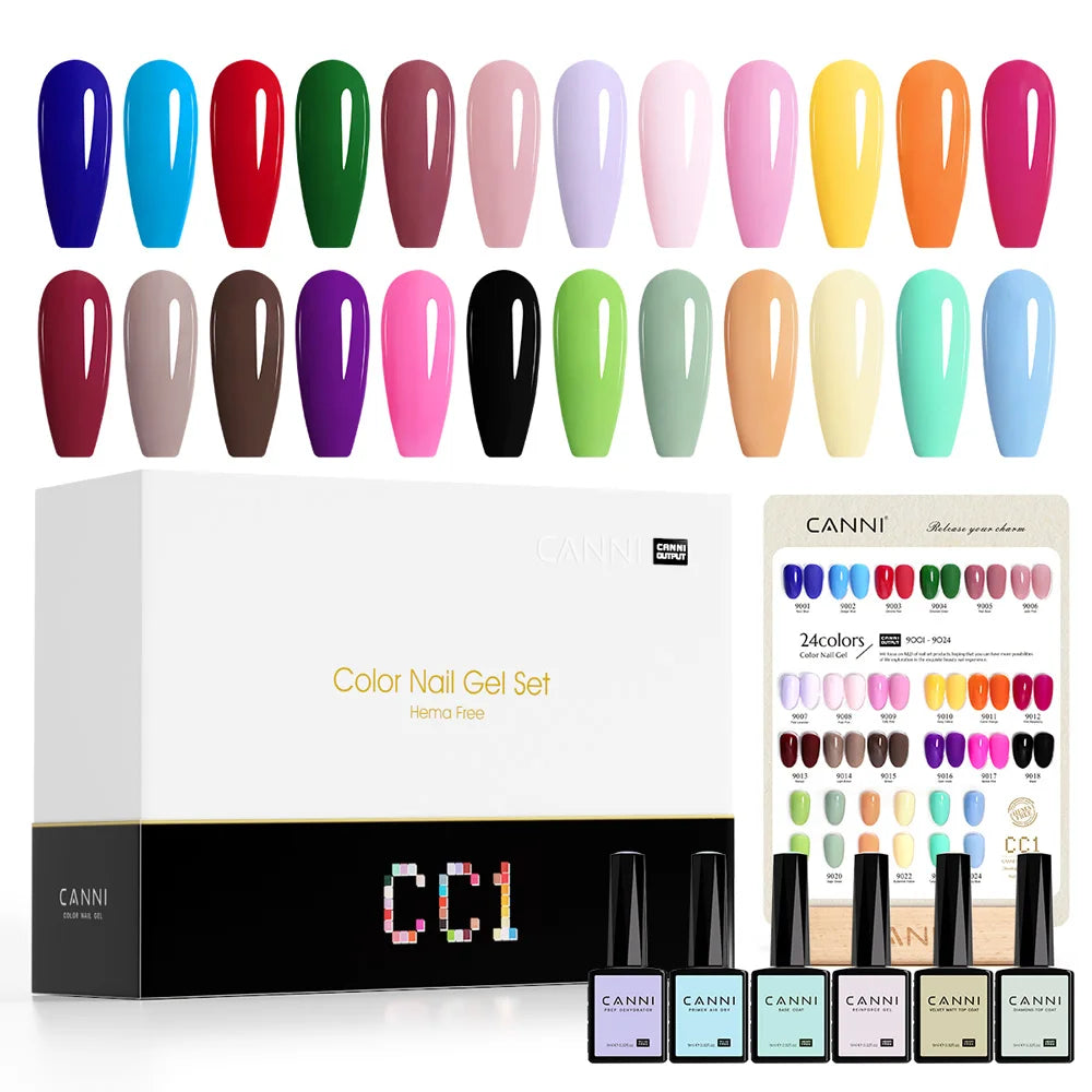 2/6pcs/kit CANNI HEMA FREE Nail Gel Polish Kit Semi Permanent