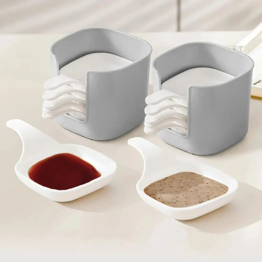 Reusable Plastic Dipping Sauce Bowls with Storage Container for Seasonings & Appetizers