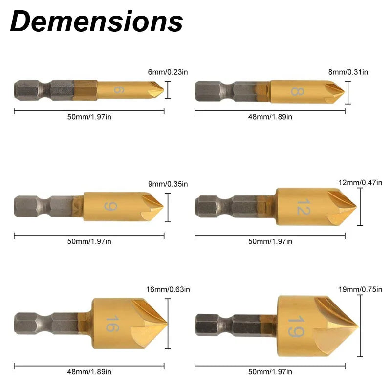 Countersink Drill Bit Set Chamfer