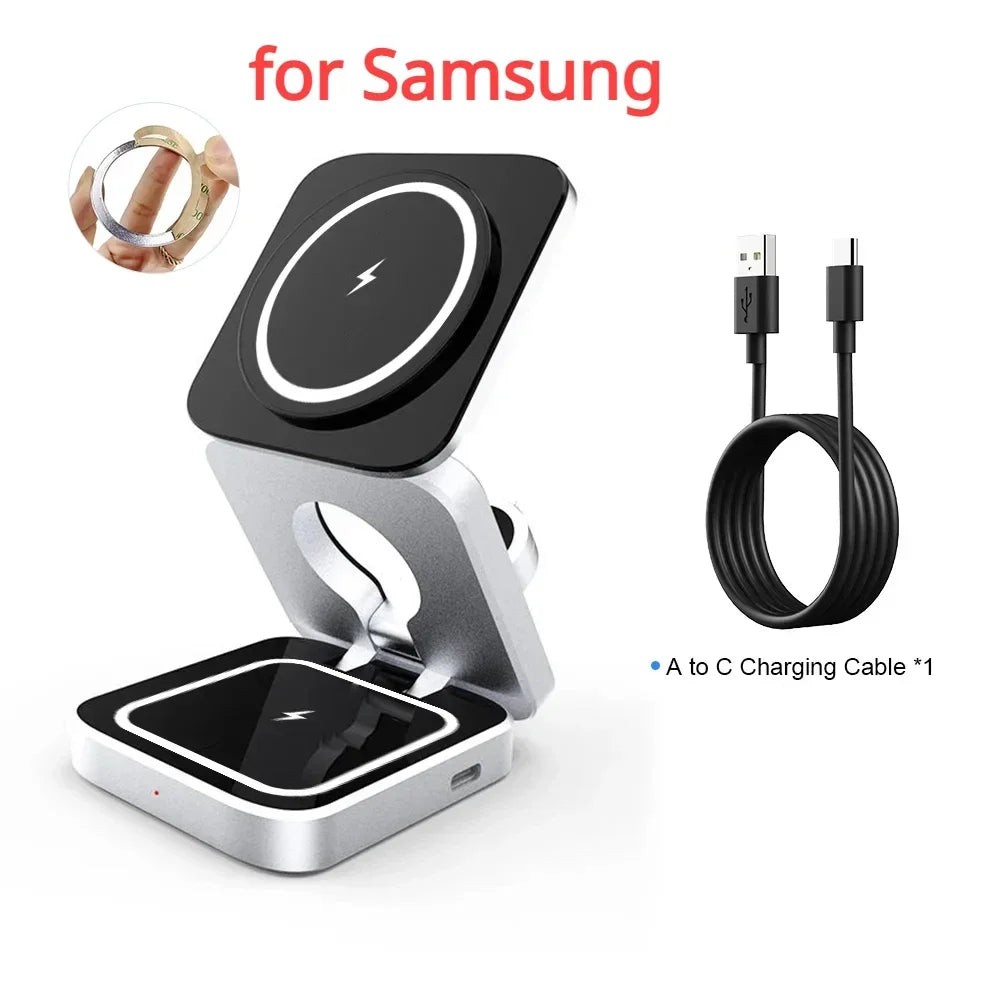 3 in 1 Wireless Charger Stand for IPhone 15 14 13 12 Samsung S23 S22 S21