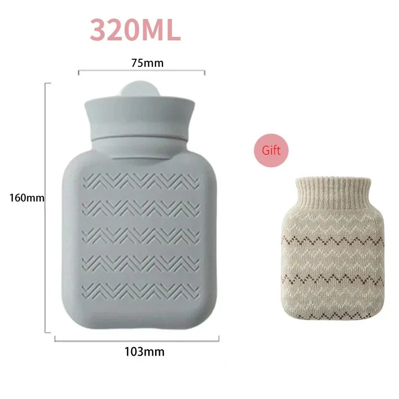 Compact Hand Warmer Bottle with Knitted Sleeve