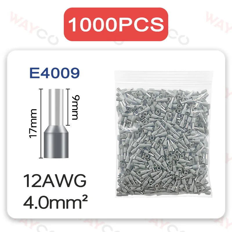 1000Pcs Terminals Electrical Wire Cable Connectors