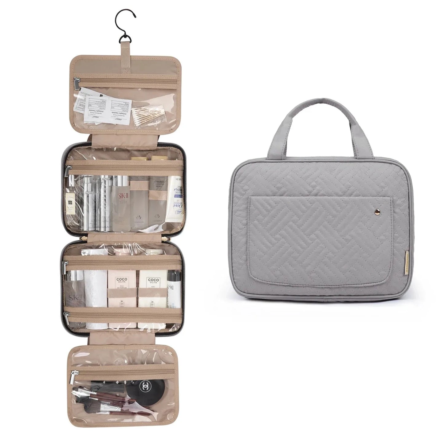 Makeup Cosmetic Bag with Hanging Hook Water-resistant