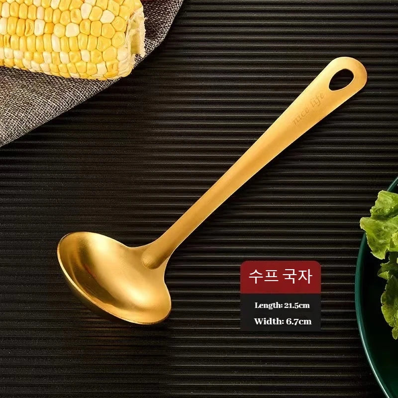 Gold Stainless Steel Kitchen Utensil Set