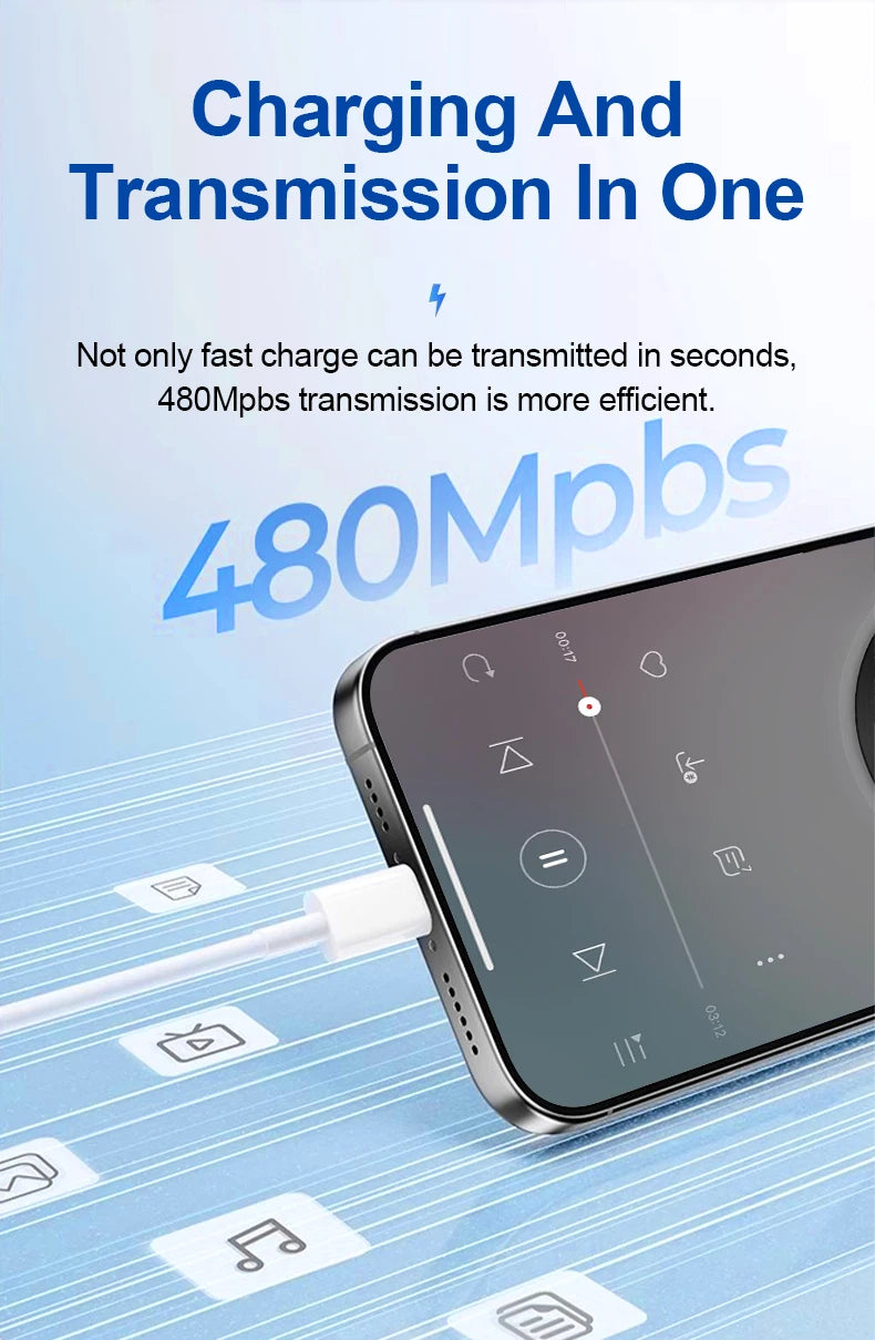 20W PD Lightning Cable Type C For Iphone