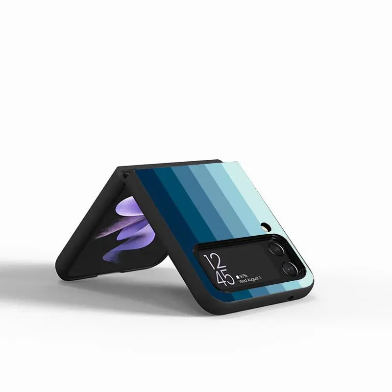 Car Blue Orange Stripe Z Flip Case