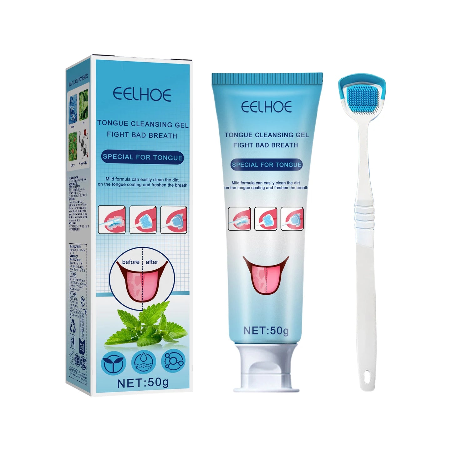 Tongue Cleaning Gel & Brush Kit