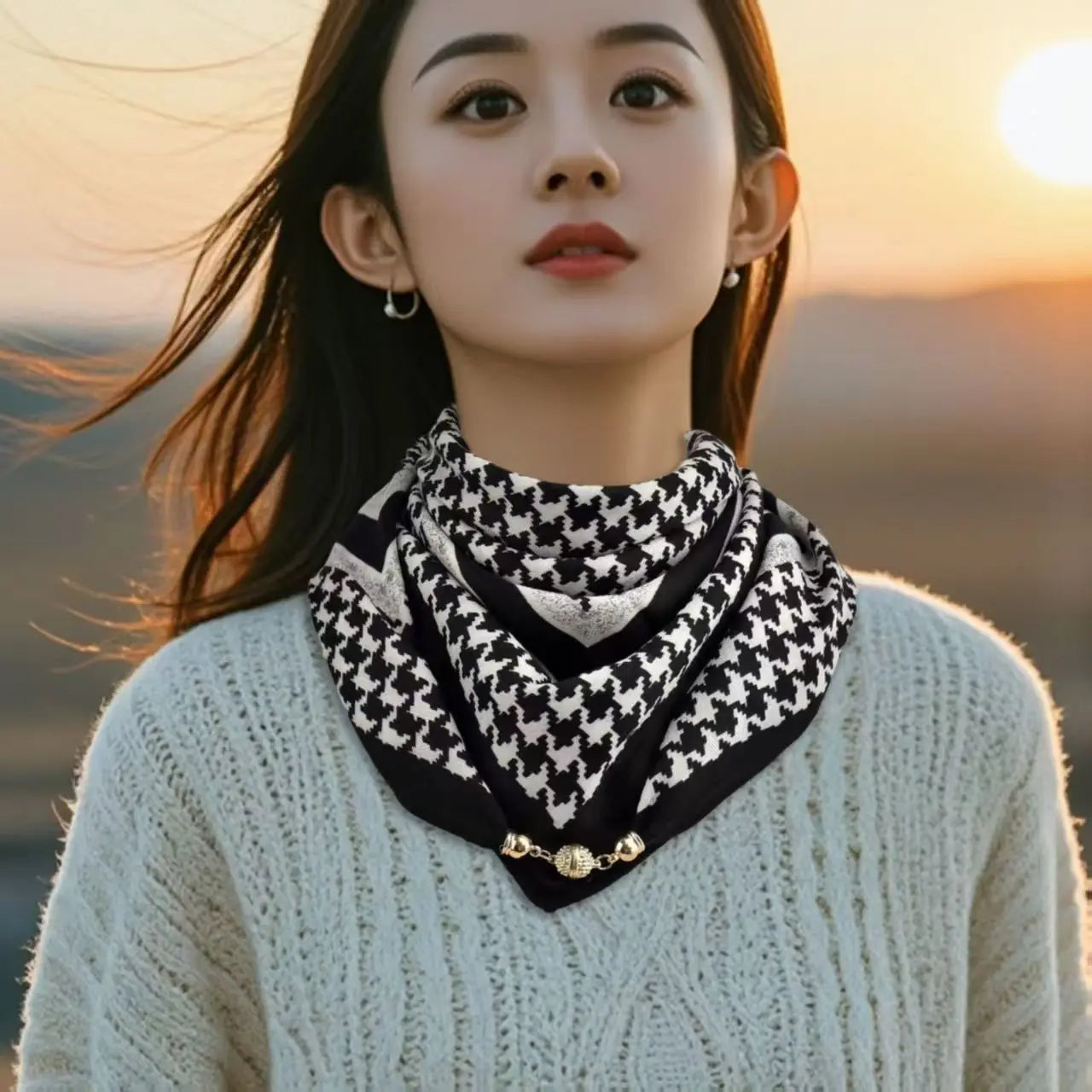 Luxury Design Magnetic Square Scarf