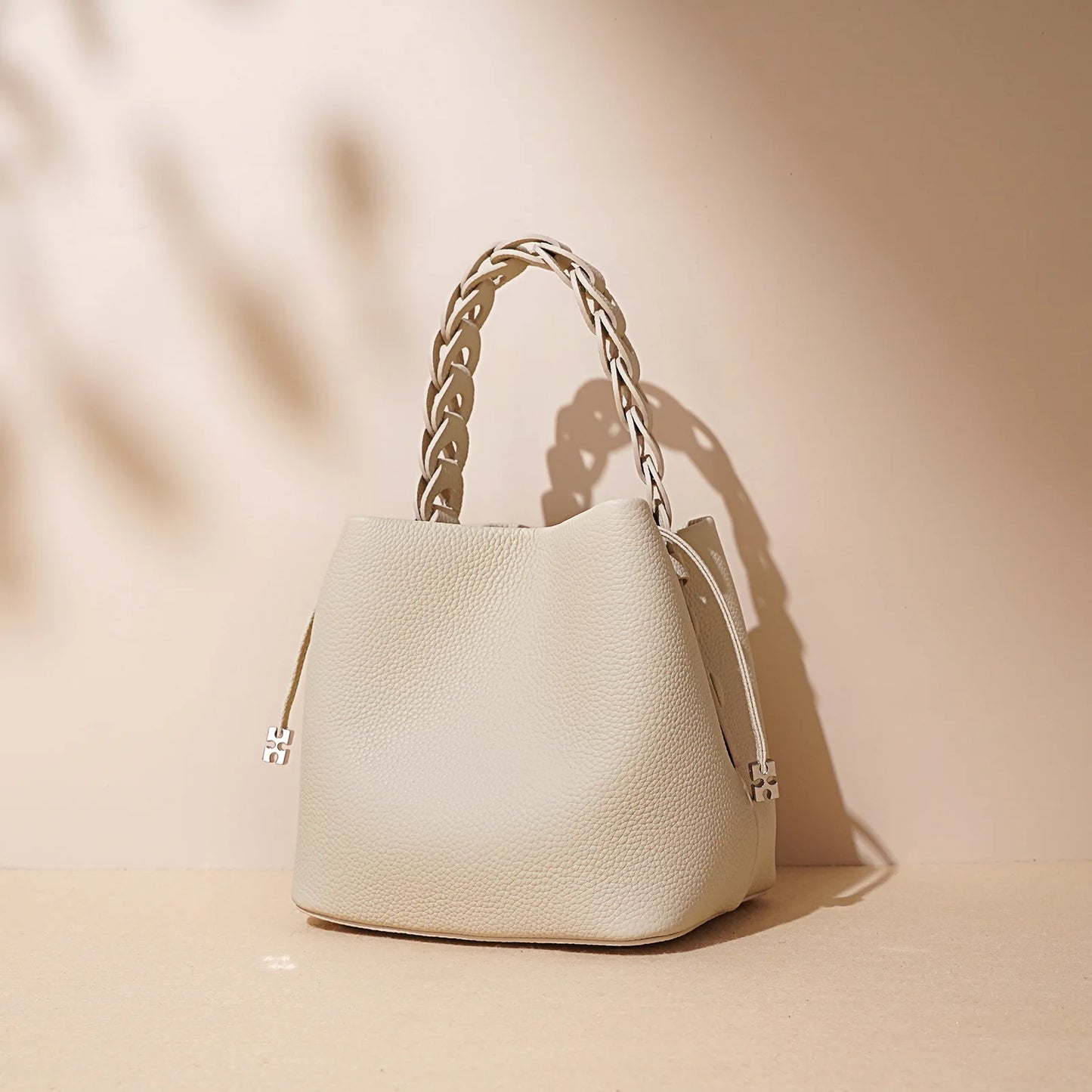 Genuine Leather Bucket Shoulder Bag