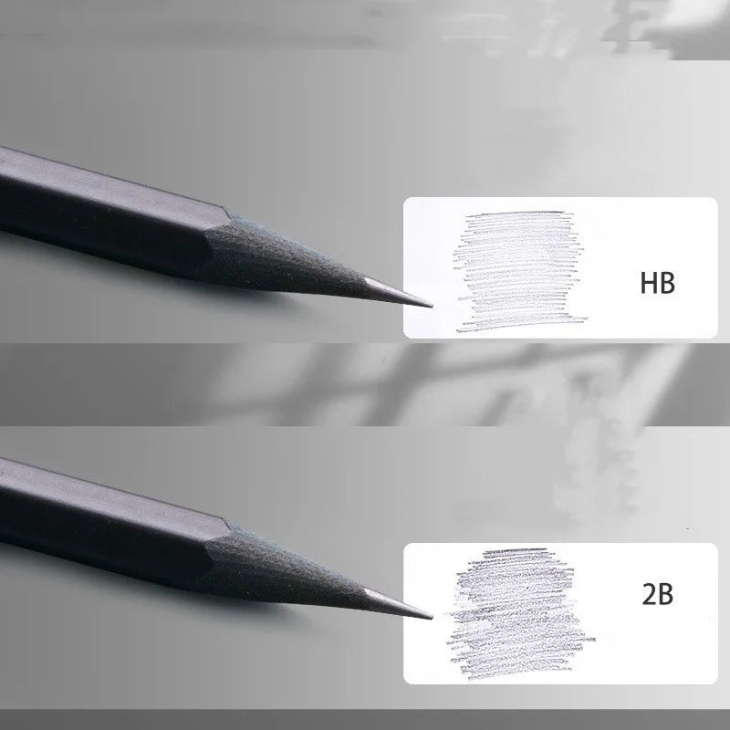 Black Wood Graphite Pencil Set