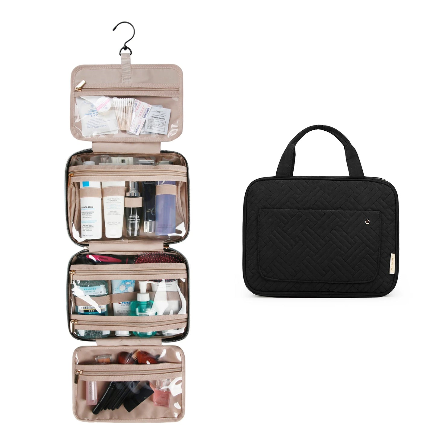 Makeup Cosmetic Bag with Hanging Hook Water-resistant
