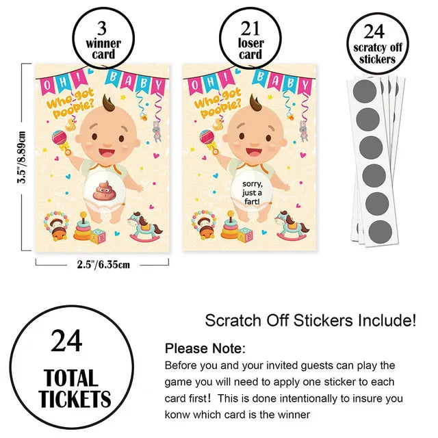 Baby Shower Party Gender Revealing Game Scratch Cards