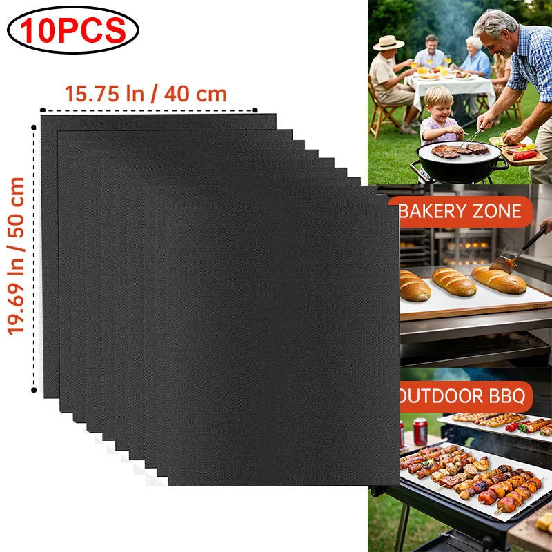Heat Resistant Teflon Grill & Baking Mat for BBQ, Oven & Air Fryer
