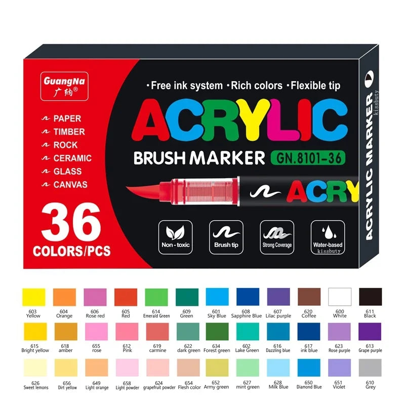 12/24/30 Colors Acrylic Marker Pens