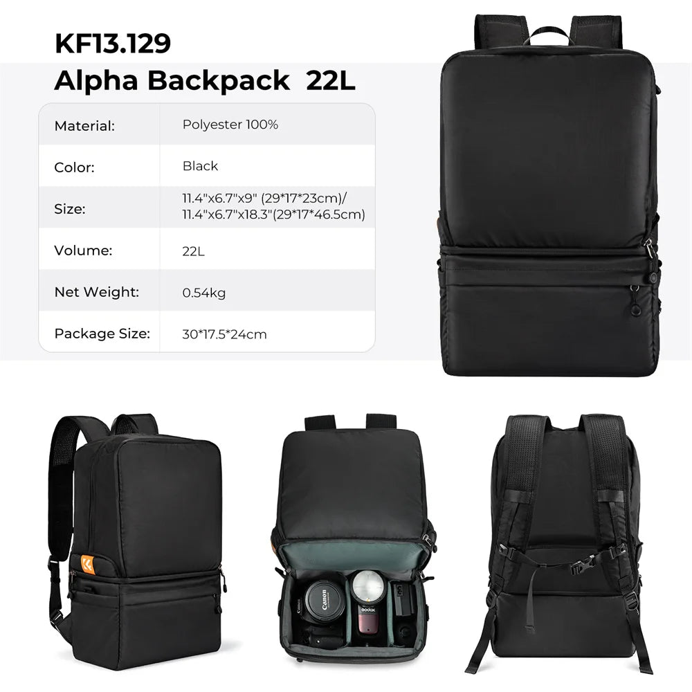 K&F Concept 22L Camera 2 in 1 Backpack