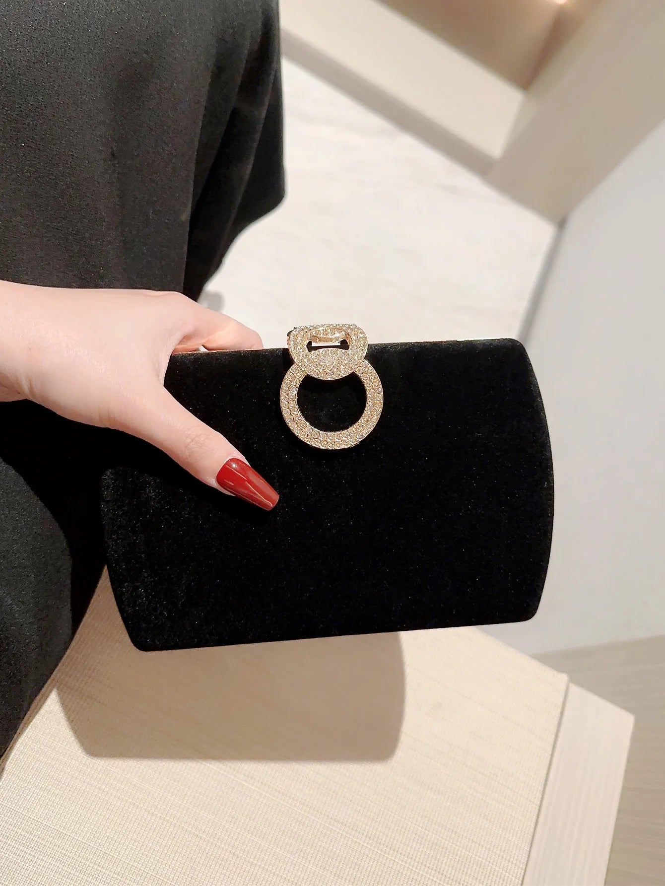 Velvet Box Clutch Bag