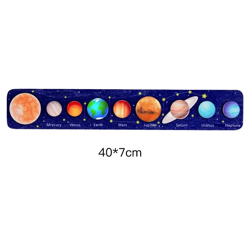 Children Montessori Wooden Solar System Planets Game
