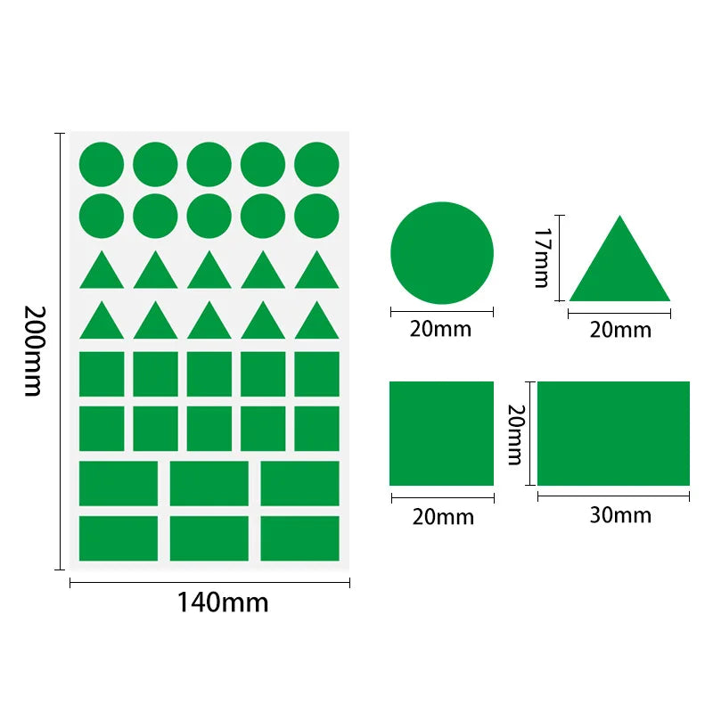 360-1080pcs Colored Triangles Rectangular Dot Stickers for Kids