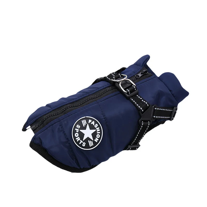 Waterproof Dog Jacket with Integrated Harness
