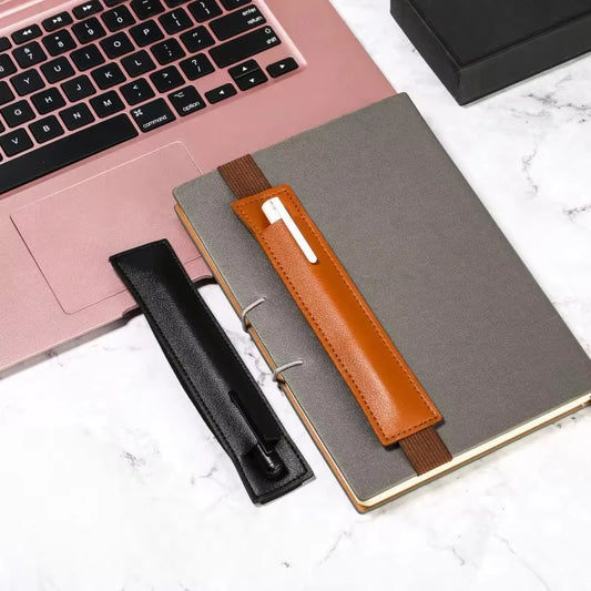 Leather Elastic Notebook Pen Holder