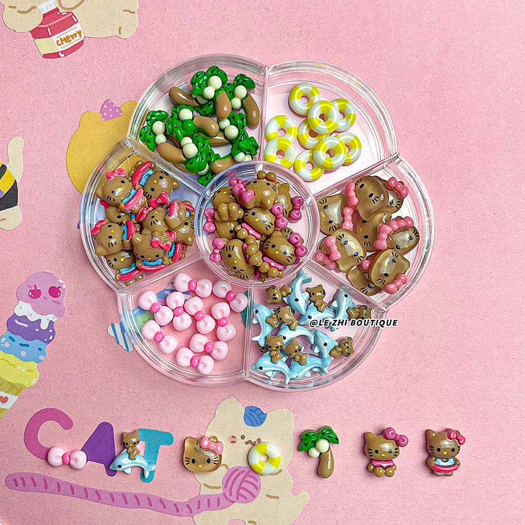 Kawaii 70Pcs Hello Kitty Nail Decorations