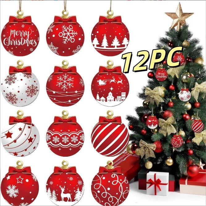 Wooden Christmas Hanging Ornament Set