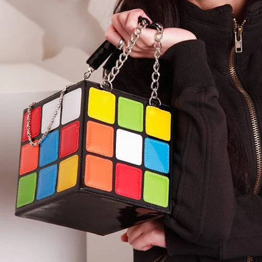 Women's Rubik's Cube PU Square Shoulder Bag
