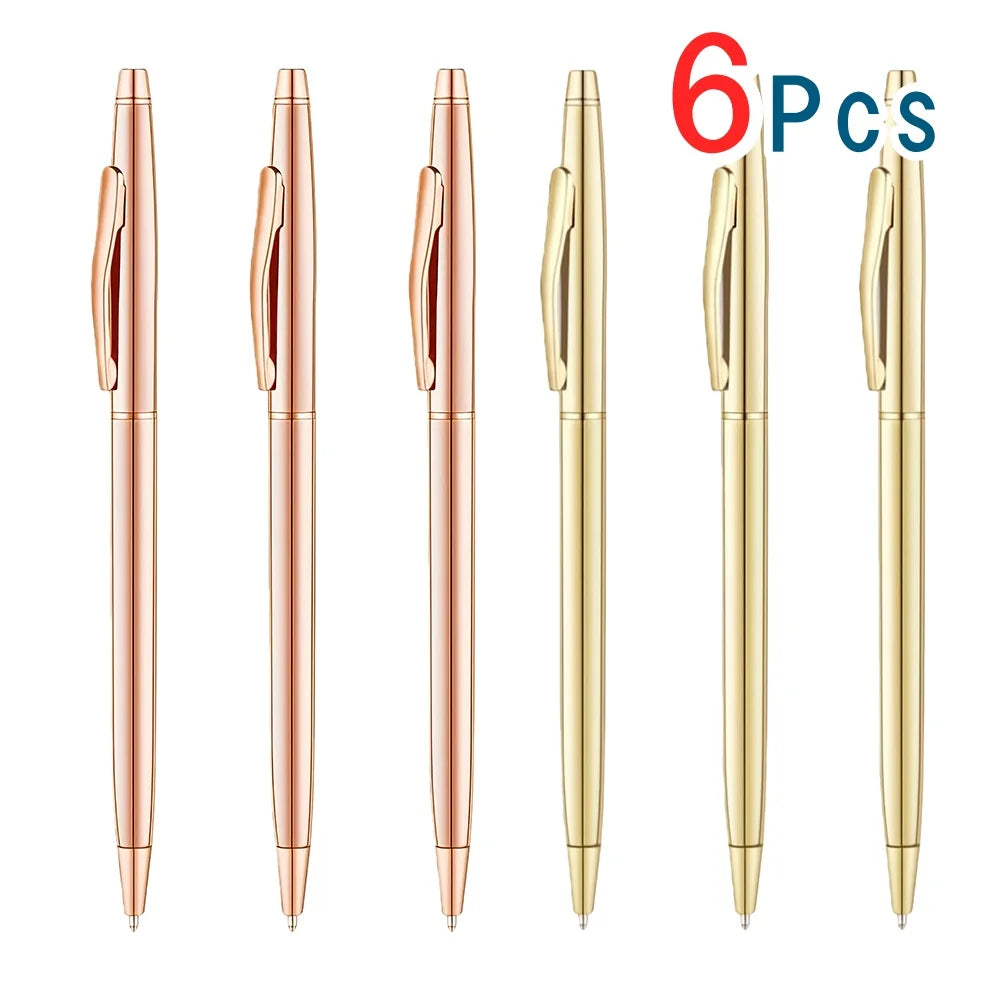 Slim Metallic Retractable Ballpoint Pen Set
