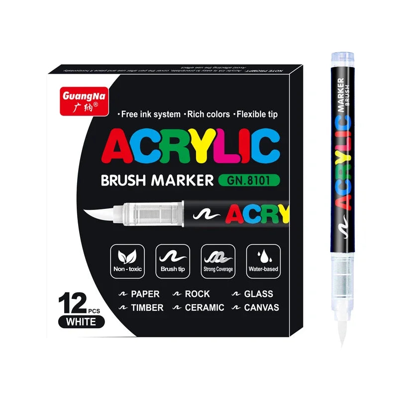 12/24/30 Colors Acrylic Marker Pens