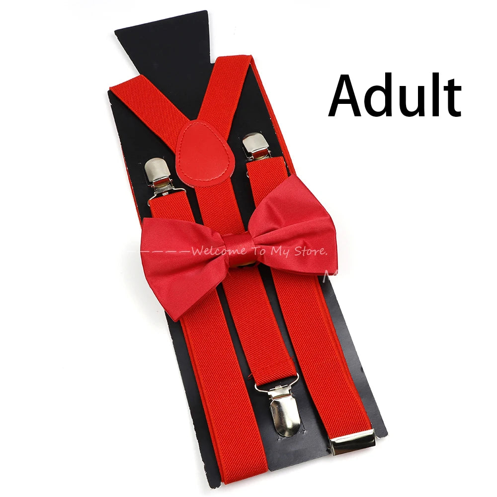 Solid Color Elastic Leather Suspenders