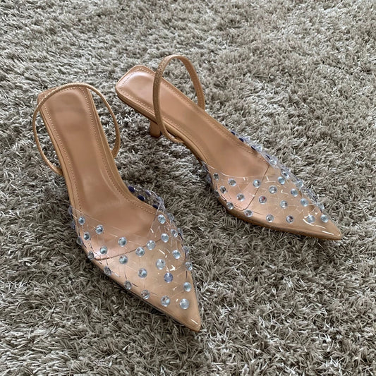 Women PVC Transparent High Heels Pumps