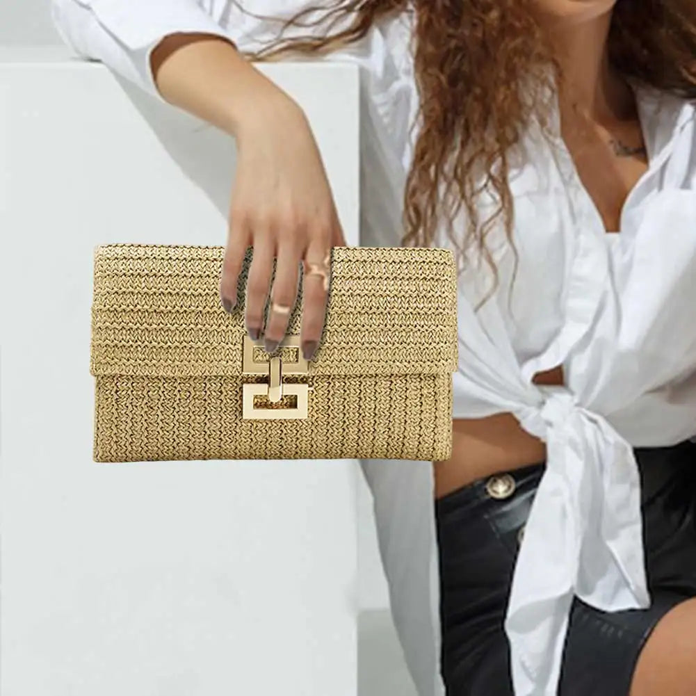 Straw Woven Clutch Bag