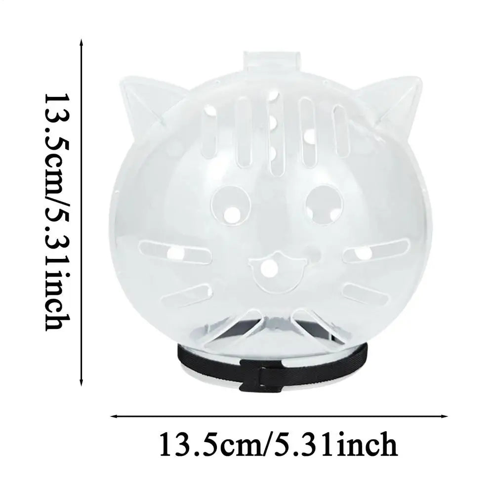 Transparent Cat Grooming Muzzle Helmet