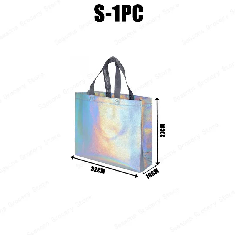 Large Capacity Reusable Holographic Shopper Bag