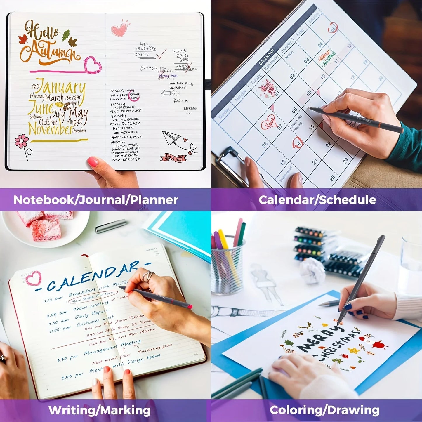 12-100Pcs Colorful Line Drawing Pen Set