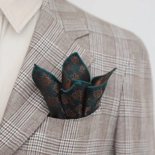 Classic Geometric Polyester Pocket Square for Suits & Blazers