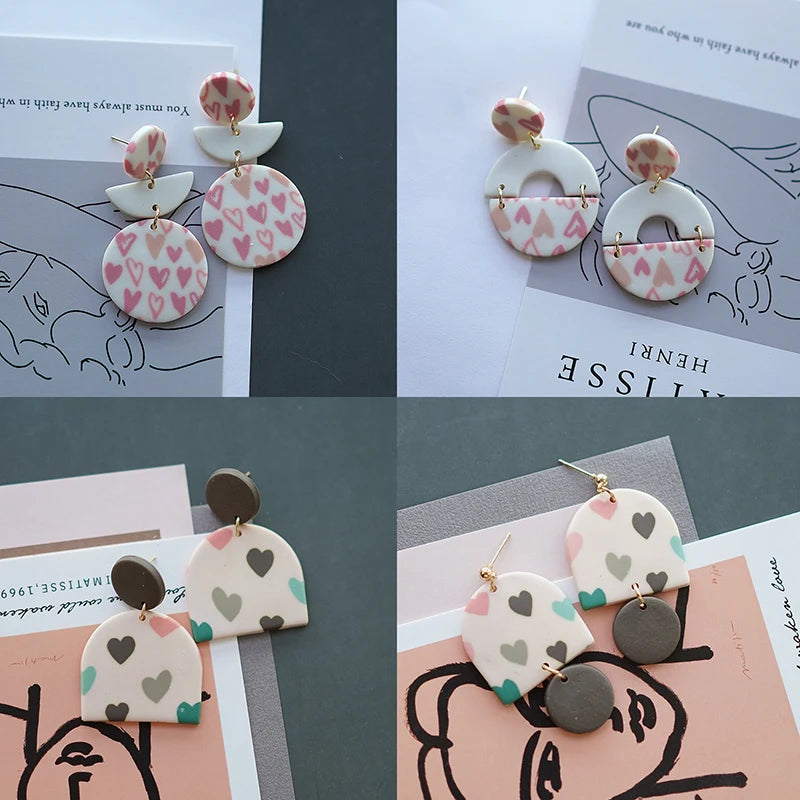 Heart Pattern Long Earrings