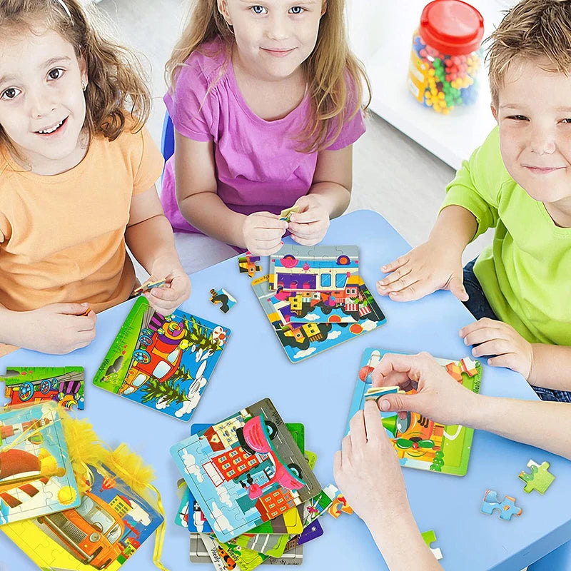 20Pcs Cartoon Puzzle Animal Pattern Educational Puzzle Toy