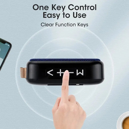 Portable Bluetooth Speaker with Fabric Mesh Design