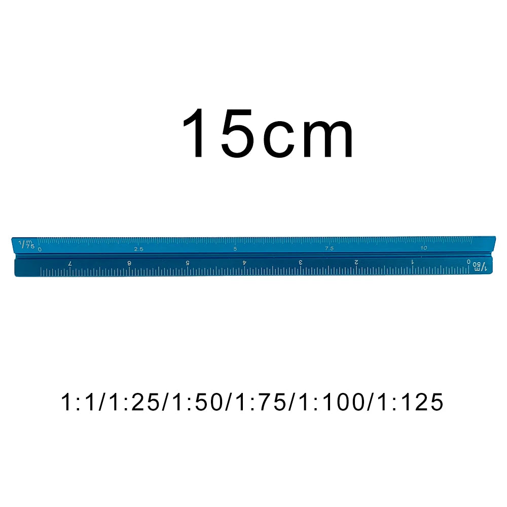 TUTU Colorful 15cm Aluminum Triangular Scale Ruler