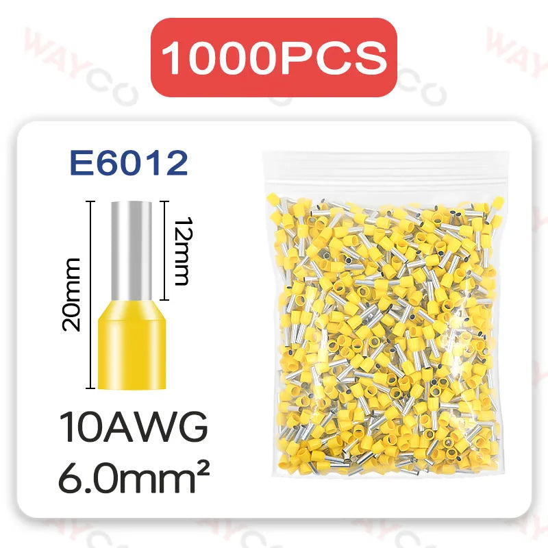 1000Pcs Terminals Electrical Wire Cable Connectors